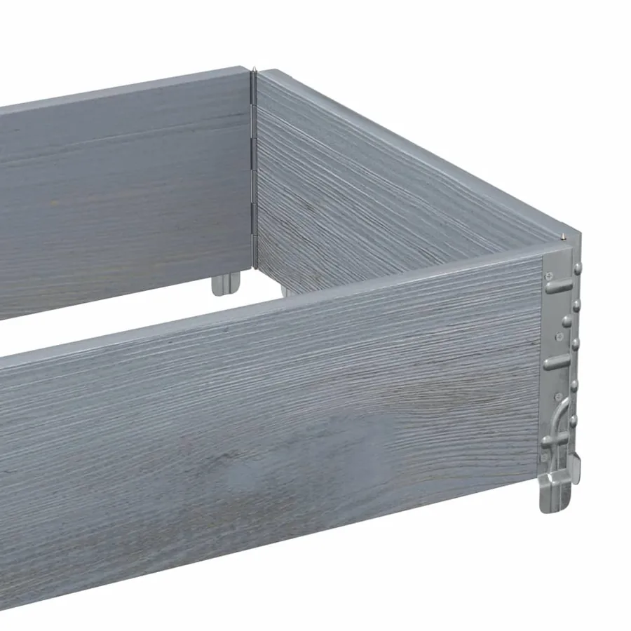Jardinière gris 100x50 cm bois massif de pin - 7