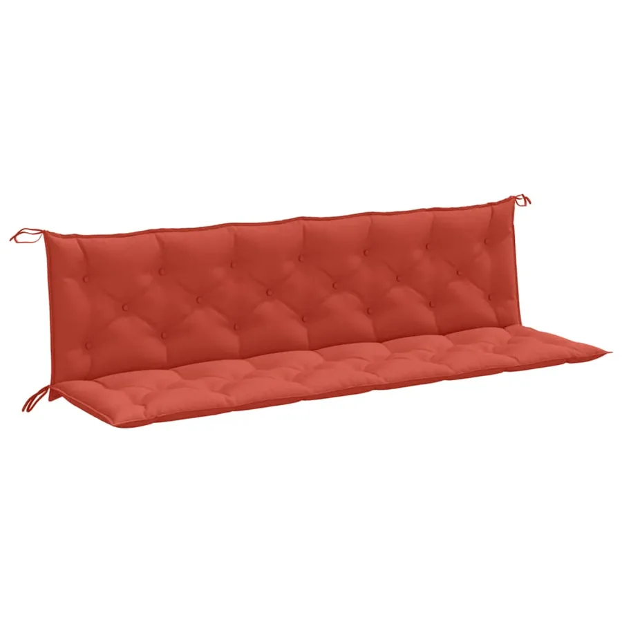 Coussins de banc de jardin lot de 2 rouge mélangé tissu - 2