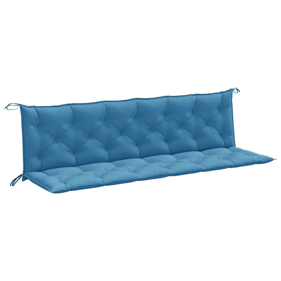 Coussins de banc de jardin lot de 2 bleu mélangé tissu - 2