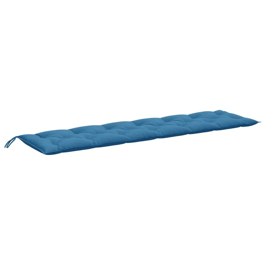 Coussins de banc de jardin lot de 2 bleu mélangé tissu - 5