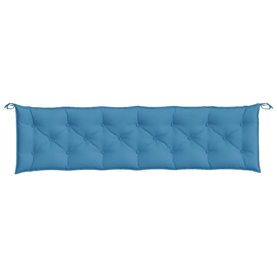 Coussins de banc de jardin lot de 2 bleu mélangé tissu - 6