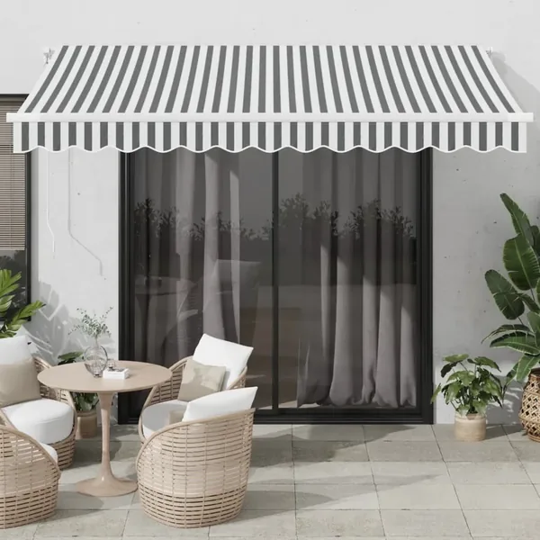 Auvent rétractable automatique anthracite et blanc 350x250 cm