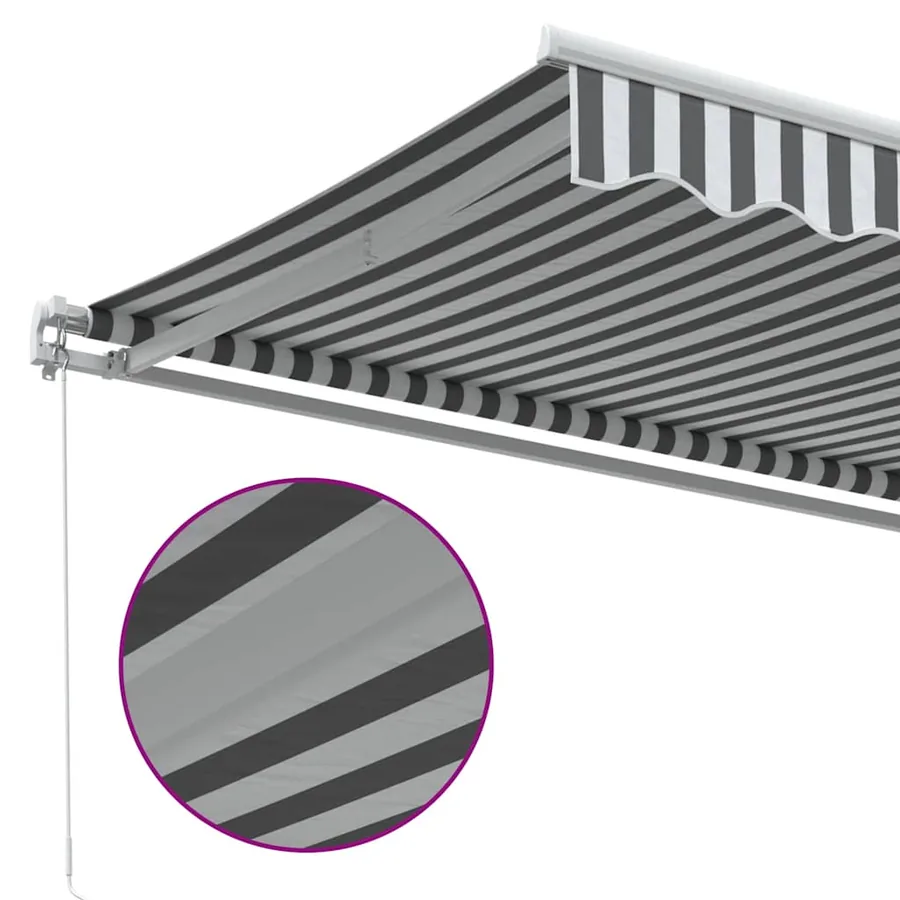 Auvent manuel rétractable anthracite et blanc 350x250 cm - 7