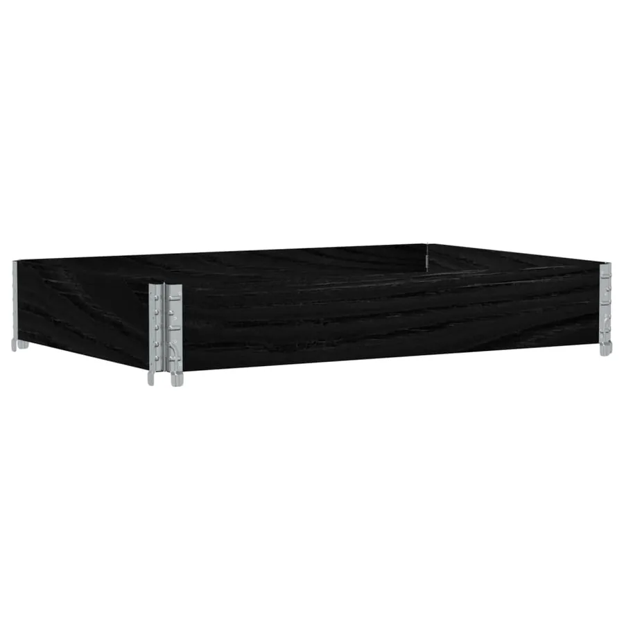Jardinière noir 120x80 cm bois massif de pin - 2