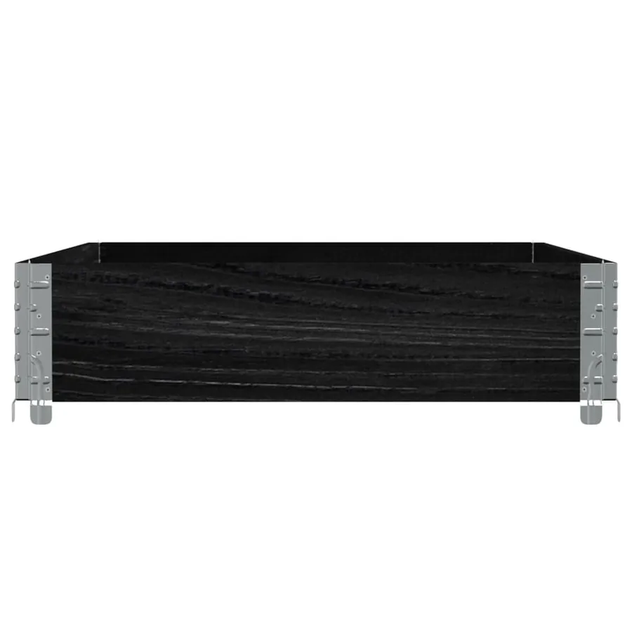 Jardinière noir 120x80 cm bois massif de pin - 4