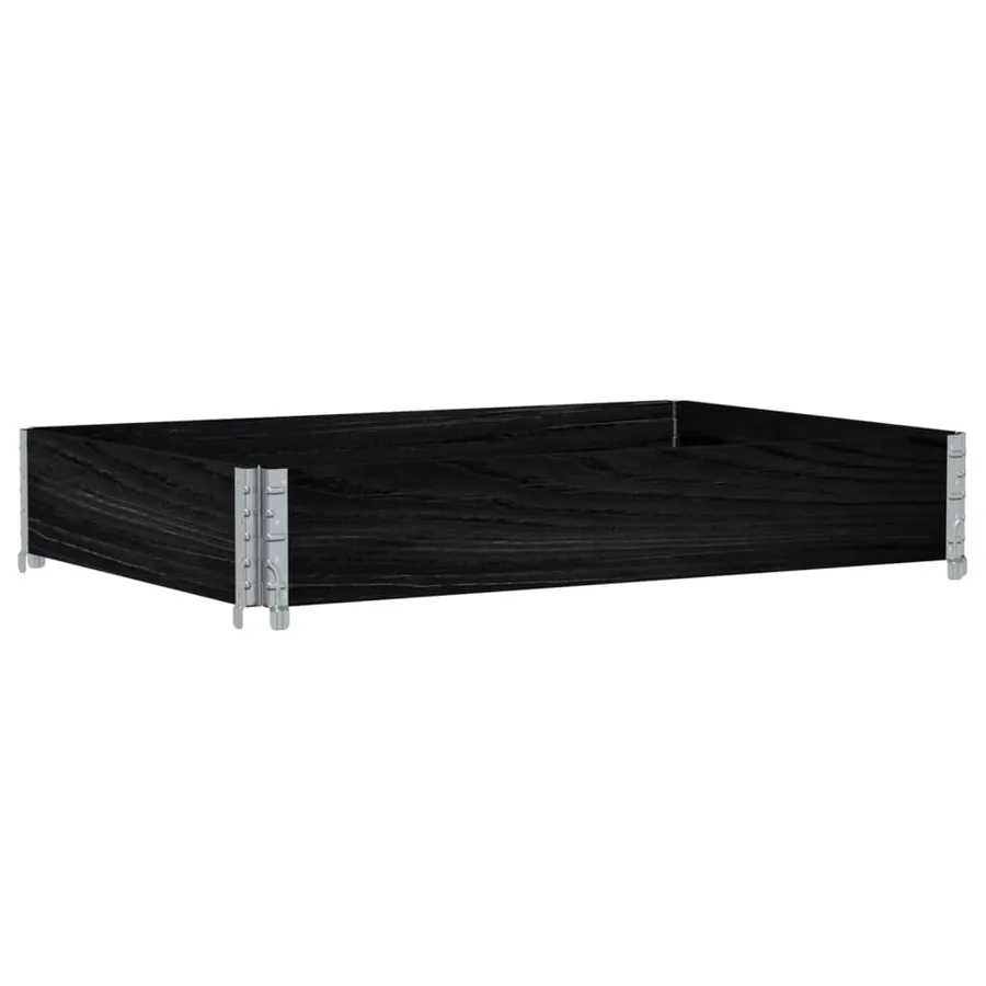 Jardinière noir 120x80 cm bois massif de pin - 5