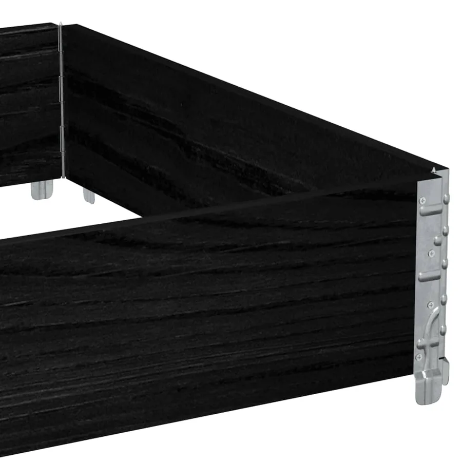 Jardinière noir 120x80 cm bois massif de pin - 7