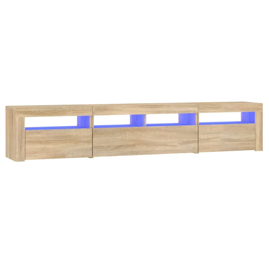 Meuble TV avec lumières LED Chêne sonoma 210x35x40 cm - 2