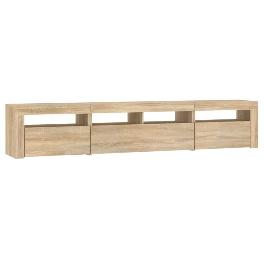Meuble TV avec lumières LED Chêne sonoma 210x35x40 cm - 6