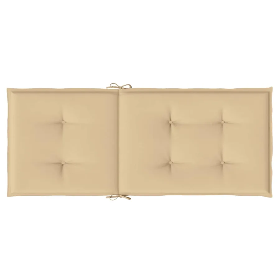 Coussins de chaise à dossier haut lot de 2 beige mélangé tissu - 7