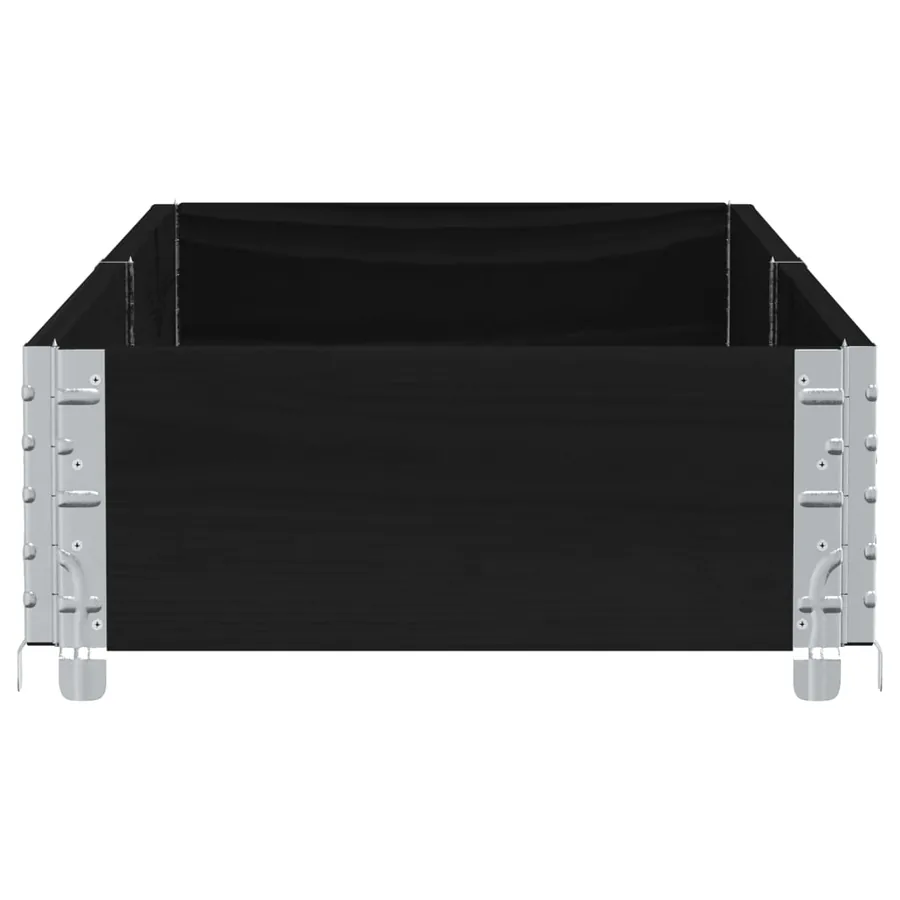 Jardinière noir 150x50 cm bois massif de pin - 4