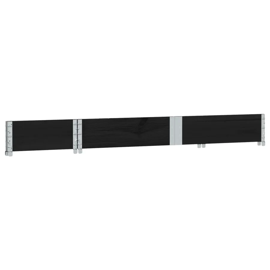 Jardinière noir 150x50 cm bois massif de pin - 6