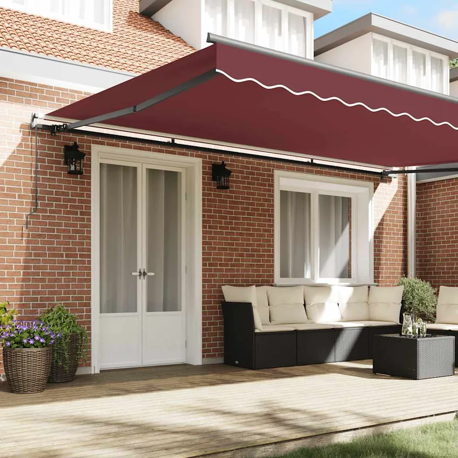 Auvent manuel rétractable bordeaux 500x300 cm - 3