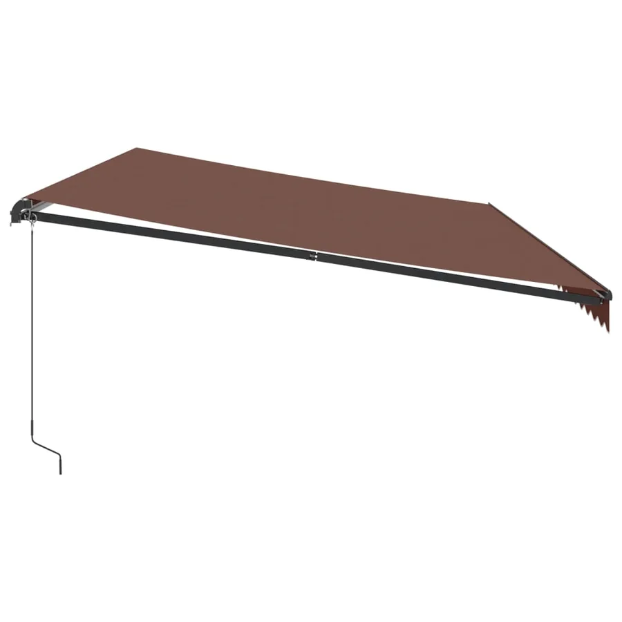 Auvent manuel rétractable avec LED marron 600x350 cm - 5