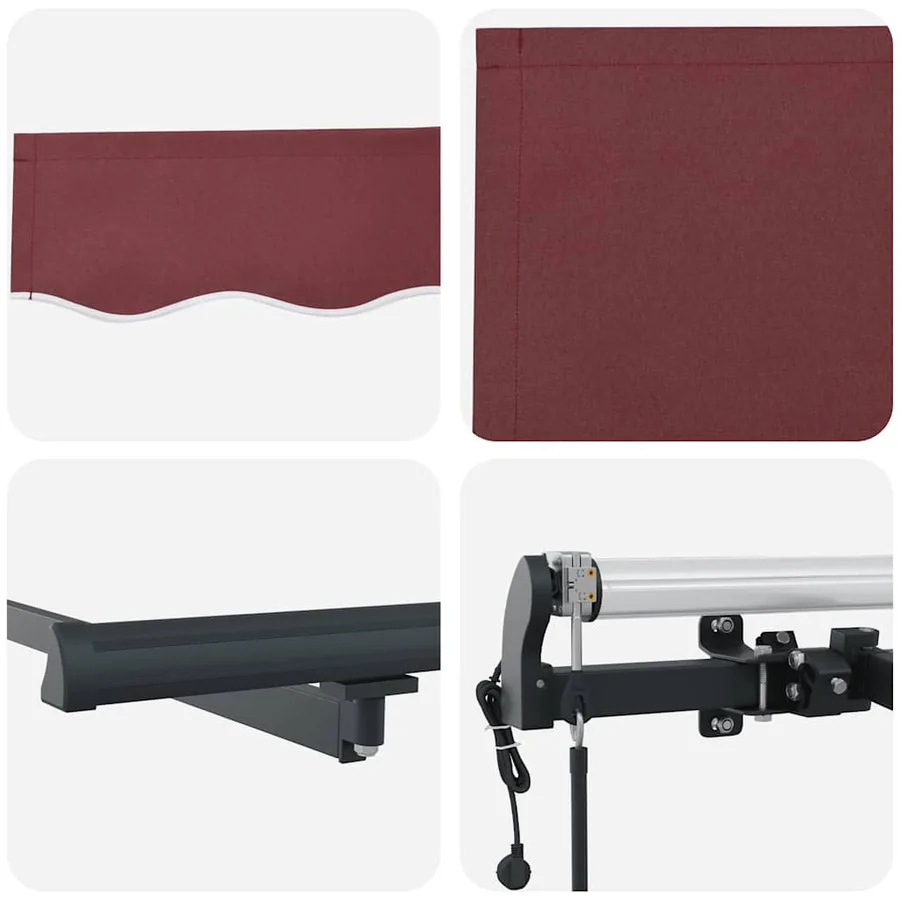 Auvent rétractable automatique bordeaux 500x300 cm - 10