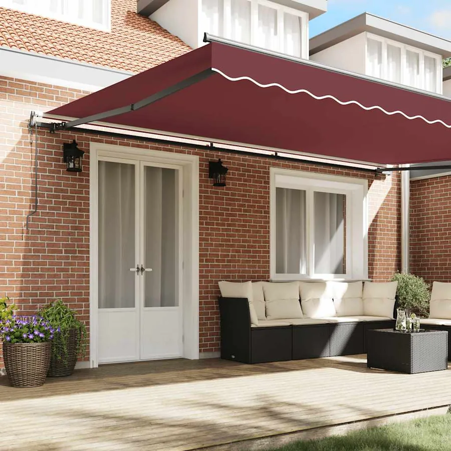 Auvent rétractable automatique bordeaux 500x300 cm - 3