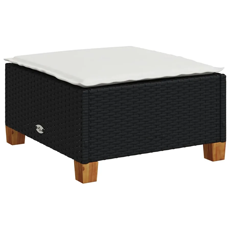 Salon de jardin 7 pcs avec coussins noir résine tressée 63,5 x 63,5 x 62 cm - 63,0 kg - 4