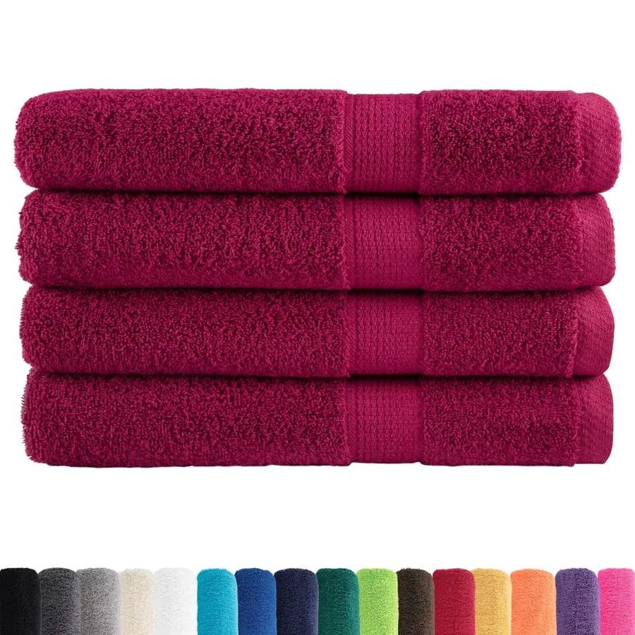Serviettes de sauna de qualité supérieure SOLUND 4 pcs bordeaux - 2