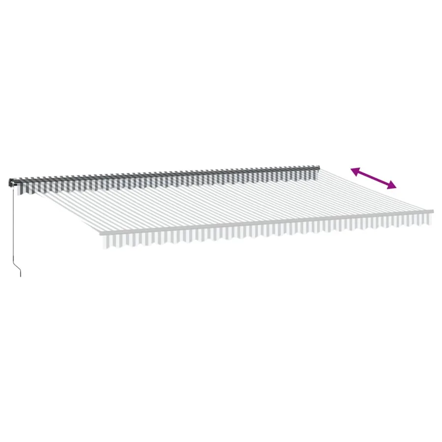 Auvent manuel rétractable avec LED anthracite blanc 600x350 cm - 6