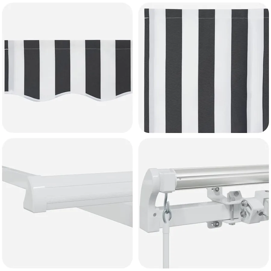 Auvent manuel rétractable anthracite et blanc 450x300 cm - 9