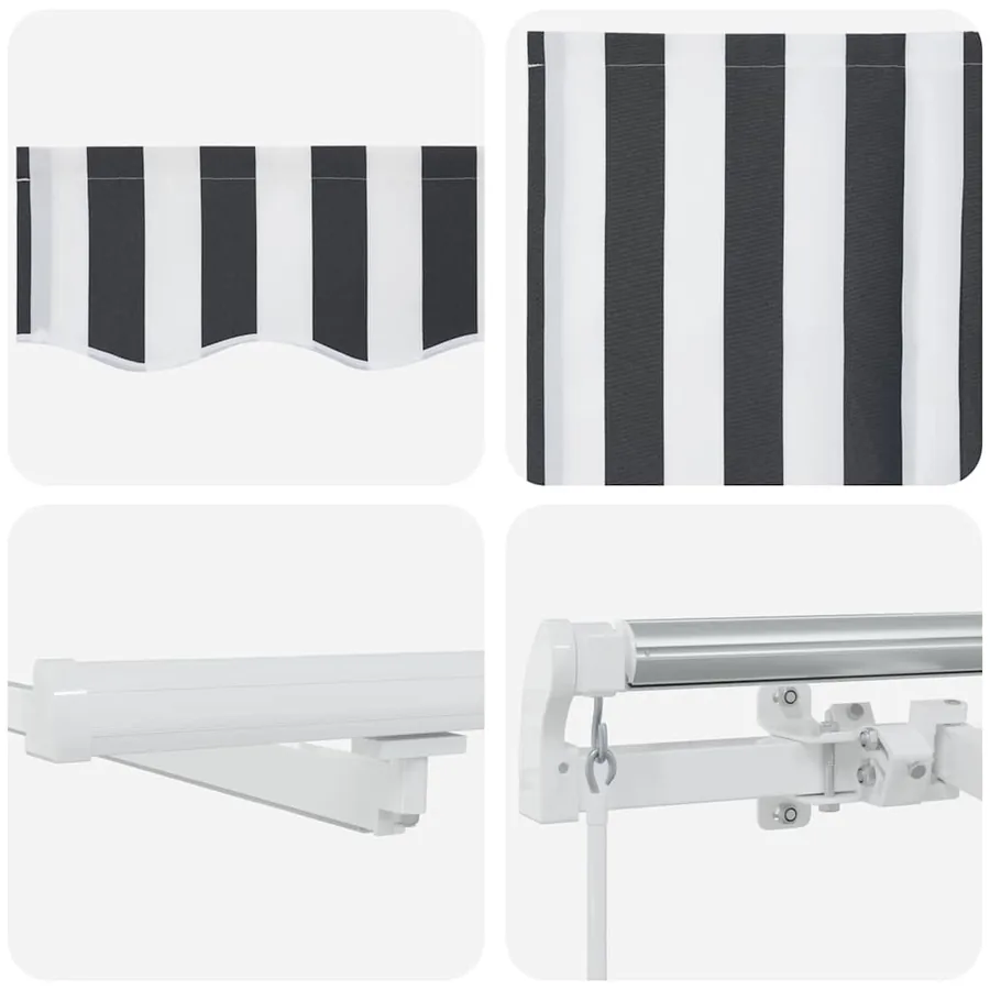 Auvent manuel rétractable avec LED anthracite blanc 450x300 cm - 11