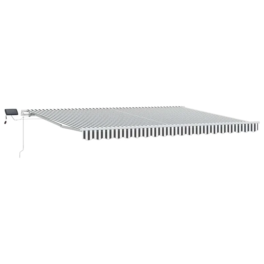 Auvent manuel rétractable avec LED anthracite blanc 450x300 cm - 2