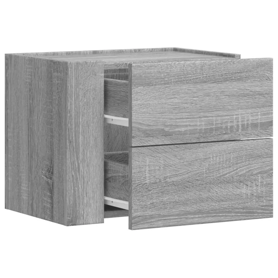 Table de chevet murale sonoma gris 45x30x35 cm - 2