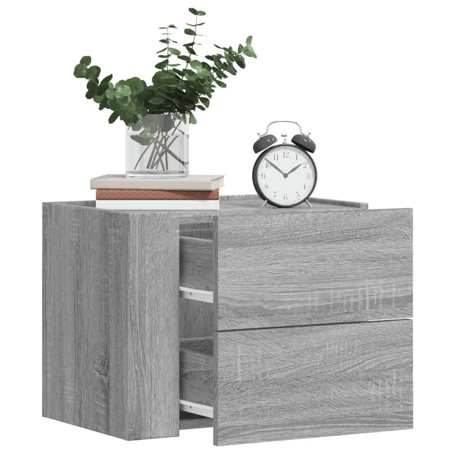 Table de chevet murale sonoma gris 45x30x35 cm - 3