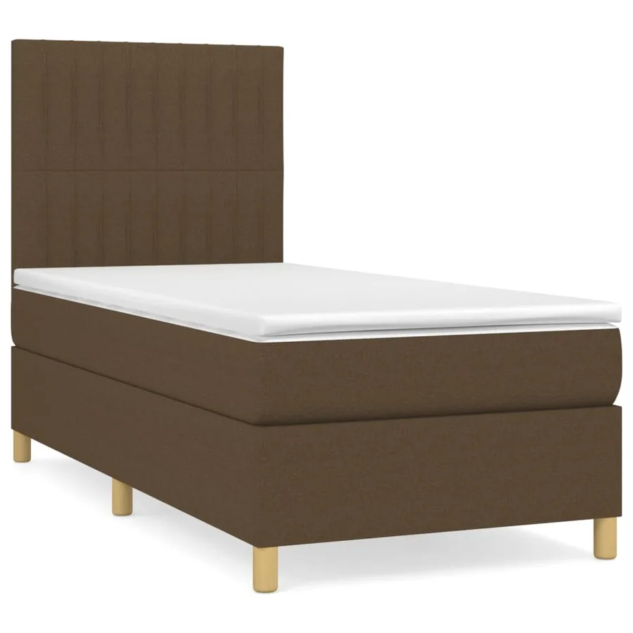 Sommier à lattes de lit avec matelas Marron foncé 100x200 cm - 2