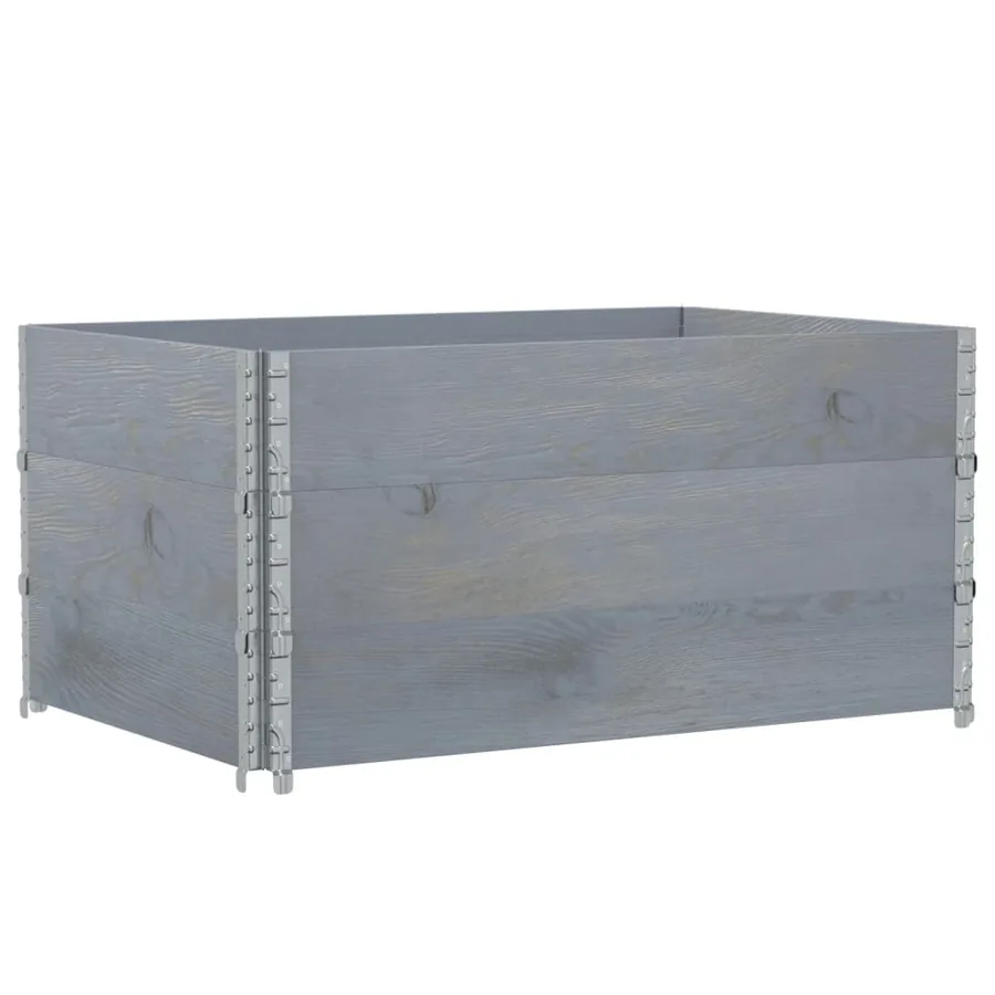 Jardinière gris 120x80 cm bois massif de pin - 2