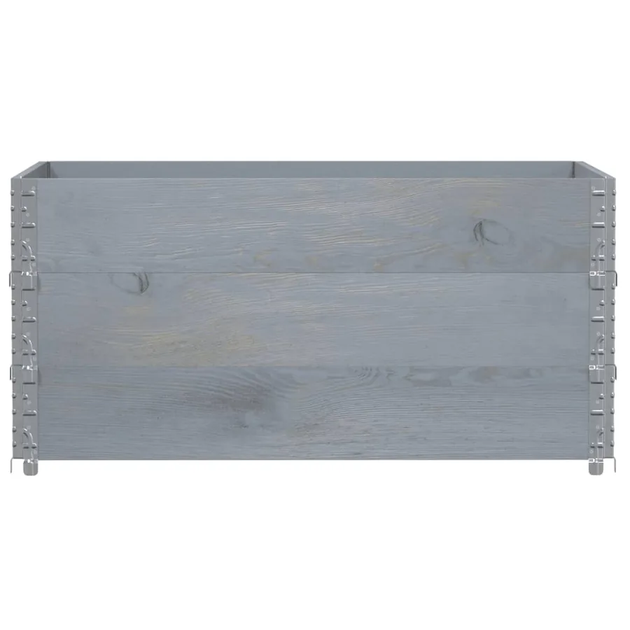 Jardinière gris 120x80 cm bois massif de pin - 3
