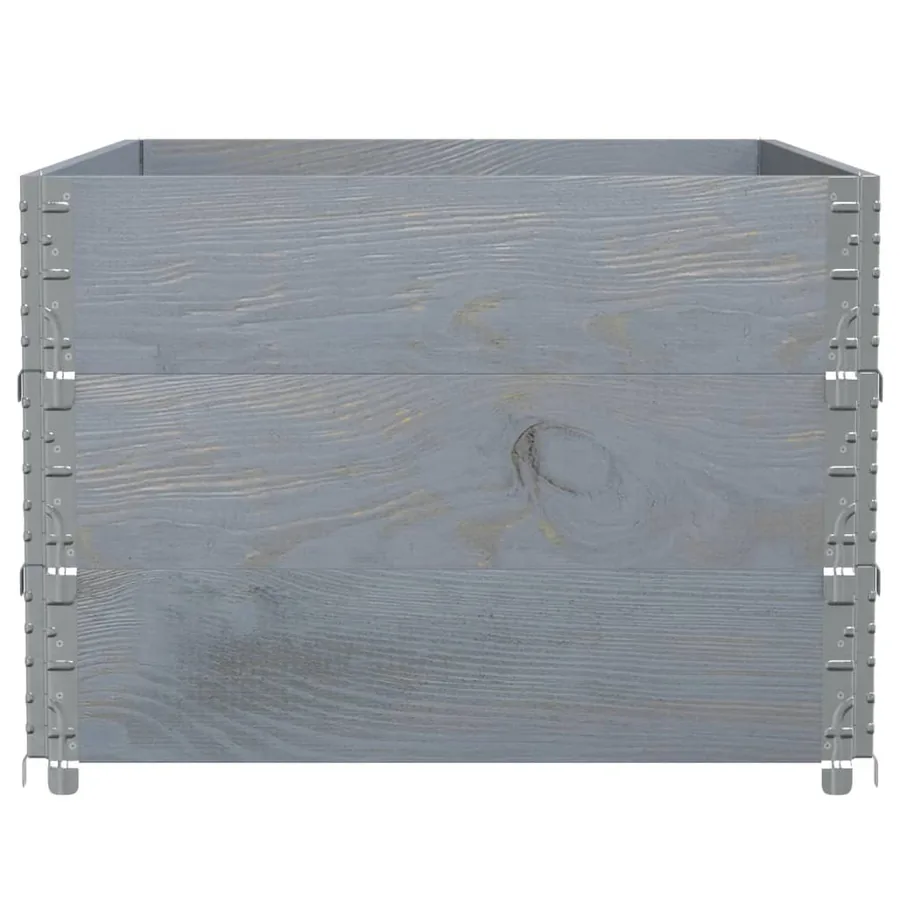 Jardinière gris 120x80 cm bois massif de pin - 4