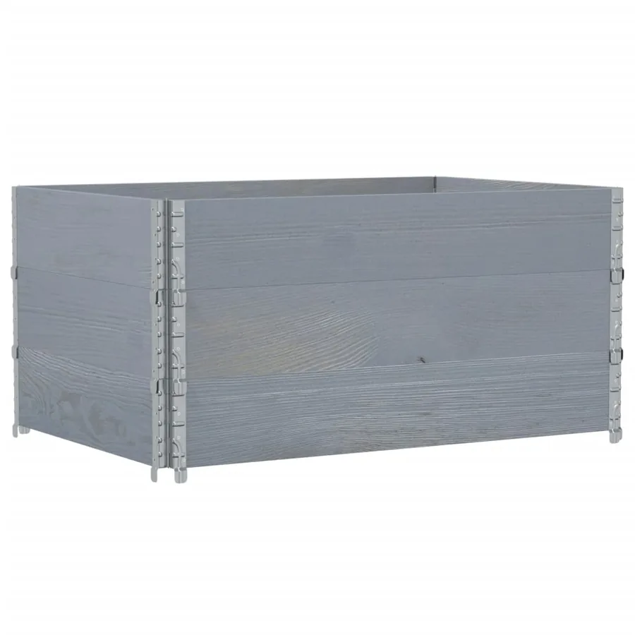 Jardinière gris 120x80 cm bois massif de pin - 5