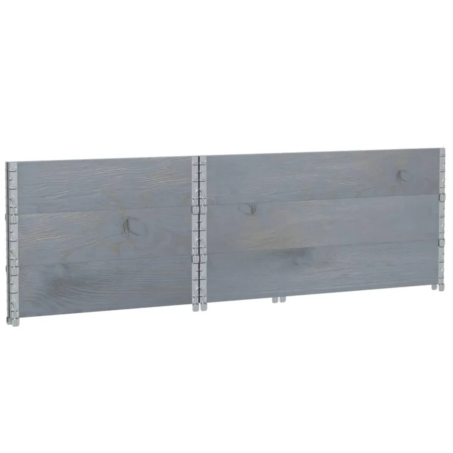 Jardinière gris 120x80 cm bois massif de pin - 6
