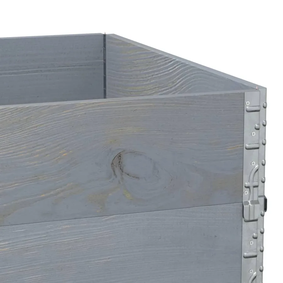 Jardinière gris 120x80 cm bois massif de pin - 7