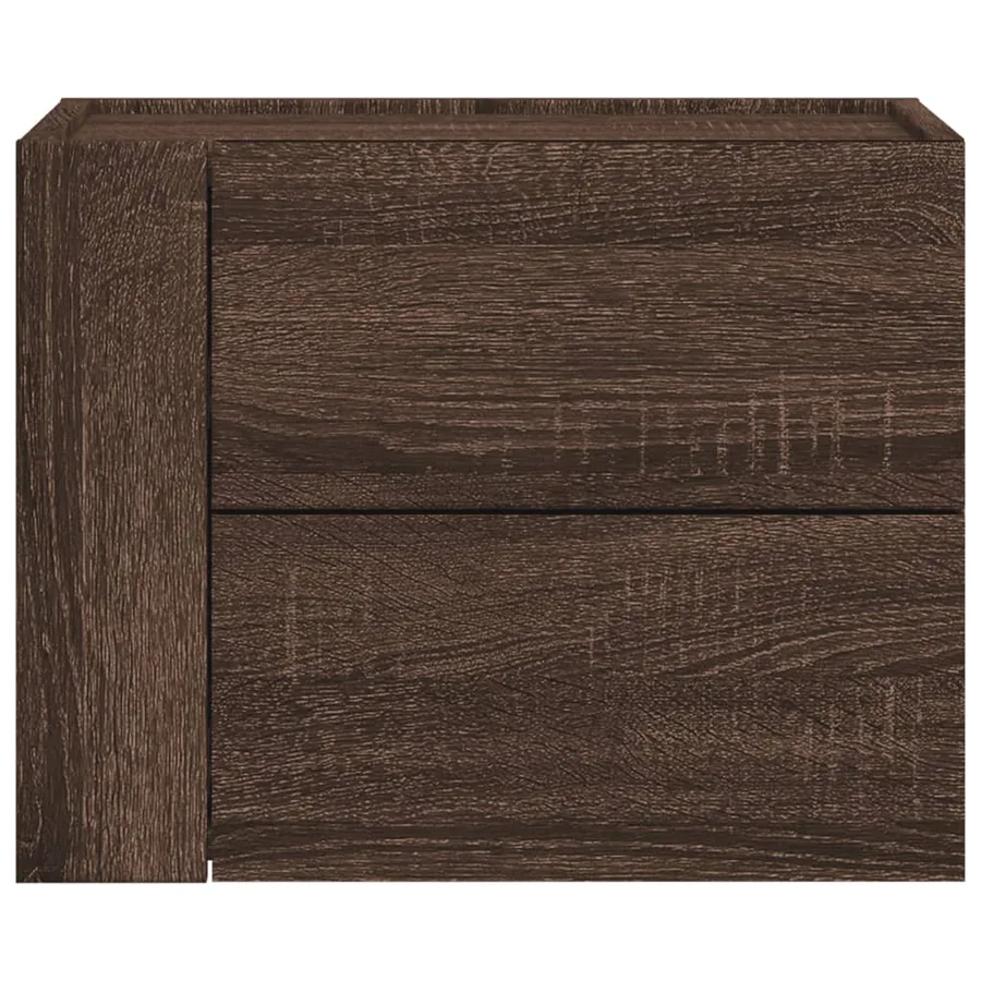 Table de chevet murale chêne marron 45x30x35 cm - 4
