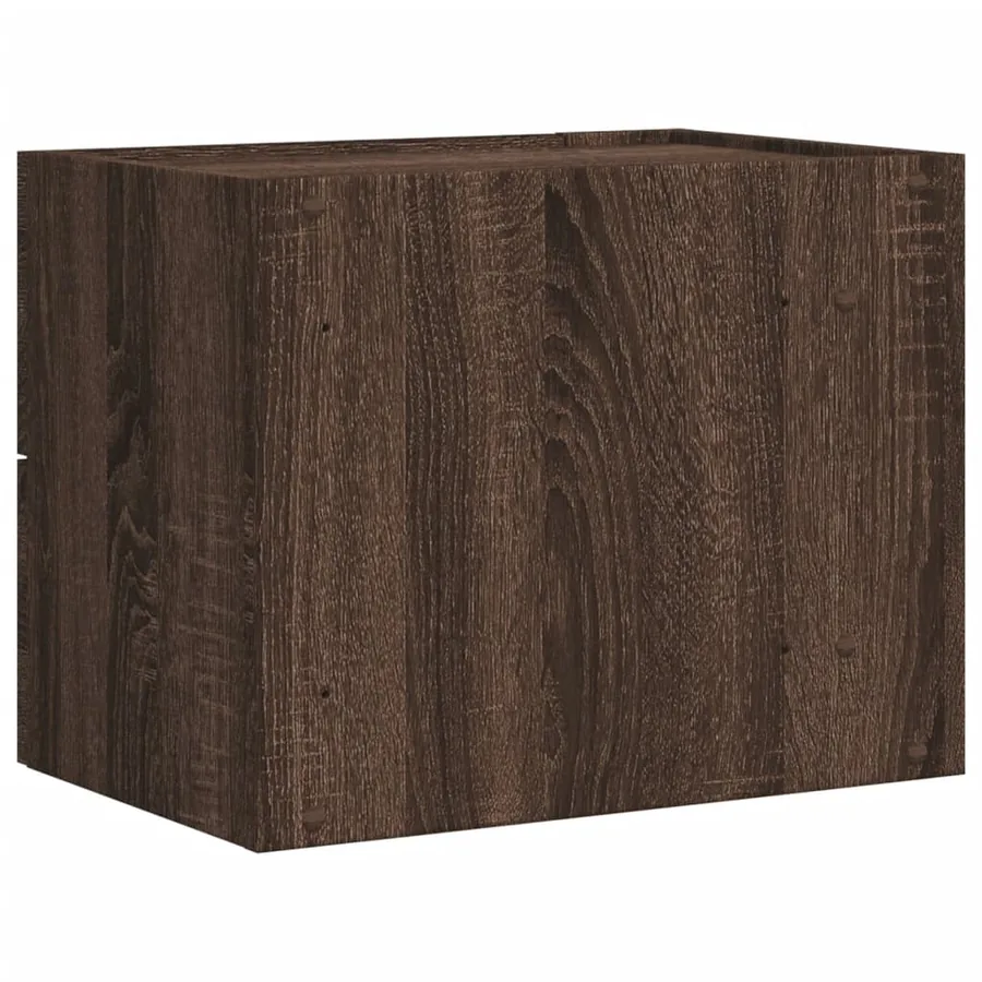 Table de chevet murale chêne marron 45x30x35 cm - 6
