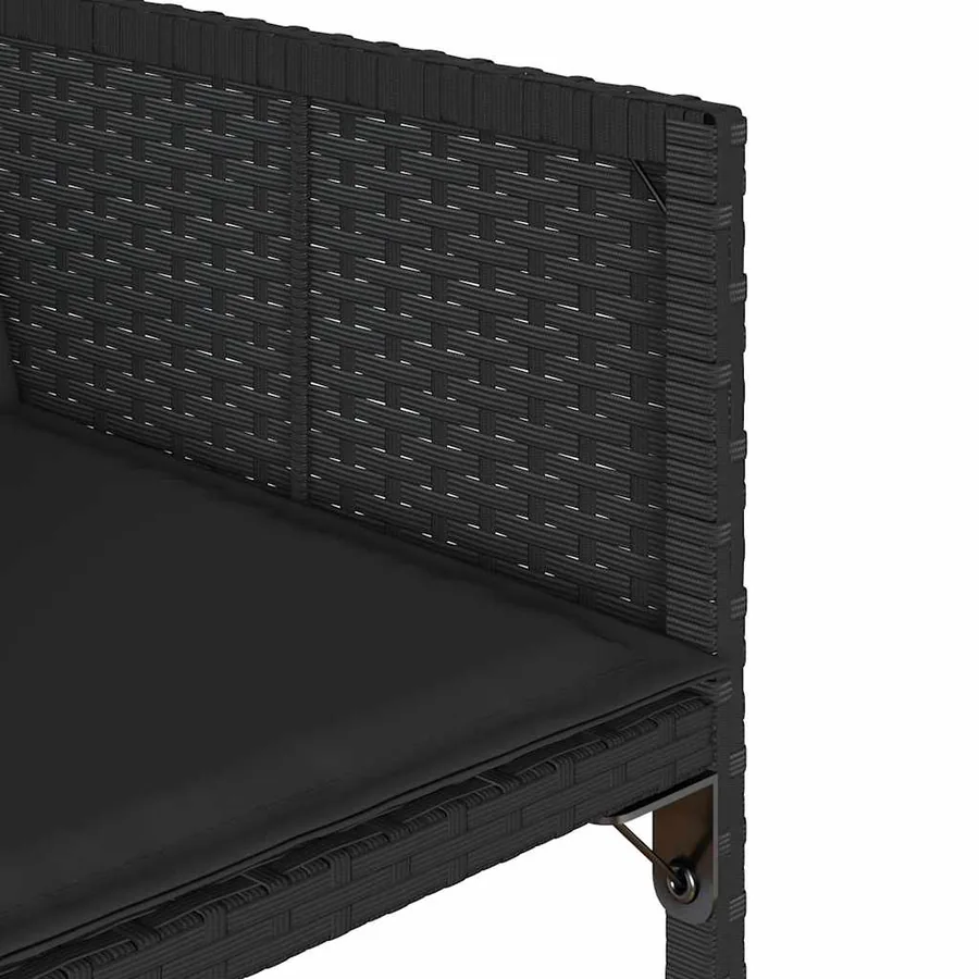 Ensemble à manger de jardin 9pcs coussins noir résine tressée - 6