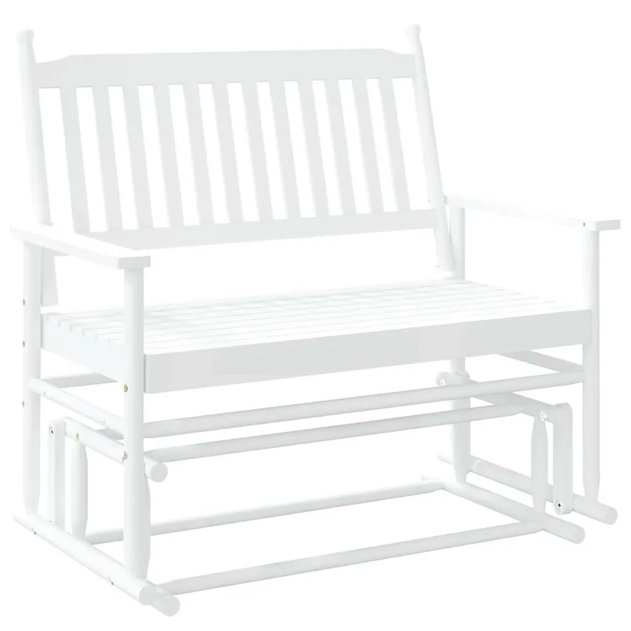 Banc balancelle blanc 118x70x104,5 cm bois massif de peuplier - 2