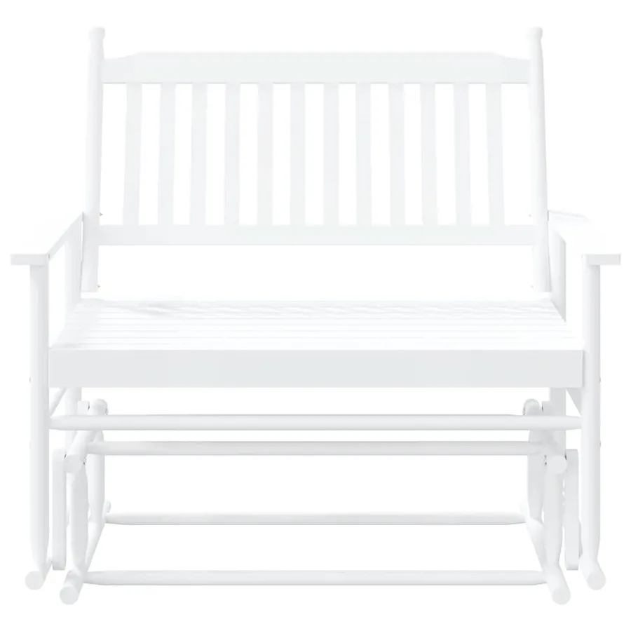 Banc balancelle blanc 118x70x104,5 cm bois massif de peuplier - 4