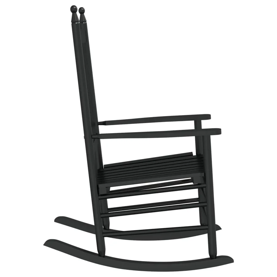 Chaises à bascule avec sièges incurvés lot de 2 noir peuplier - 5