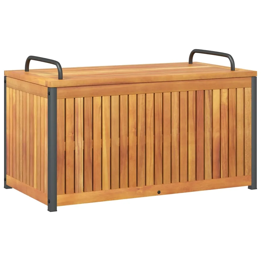 Boîte à coussins d'extérieur bois d'acacia solide et acier - 7