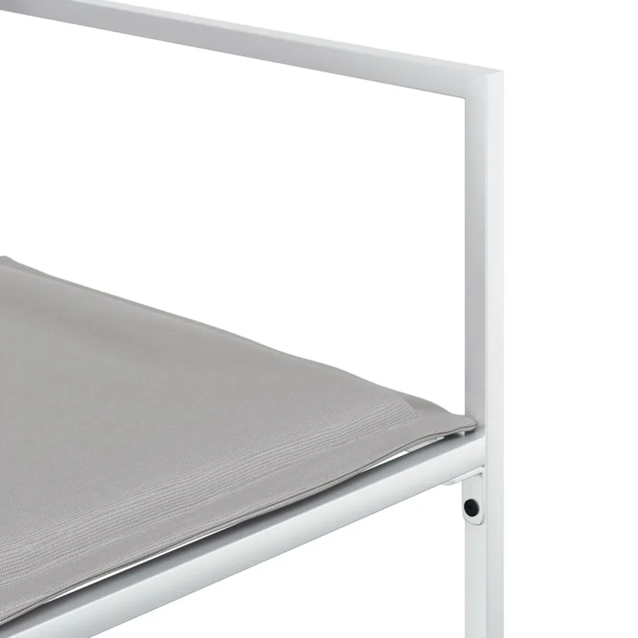 Ensemble à manger de jardin avec coussins 11pcs blanc textilène - 8