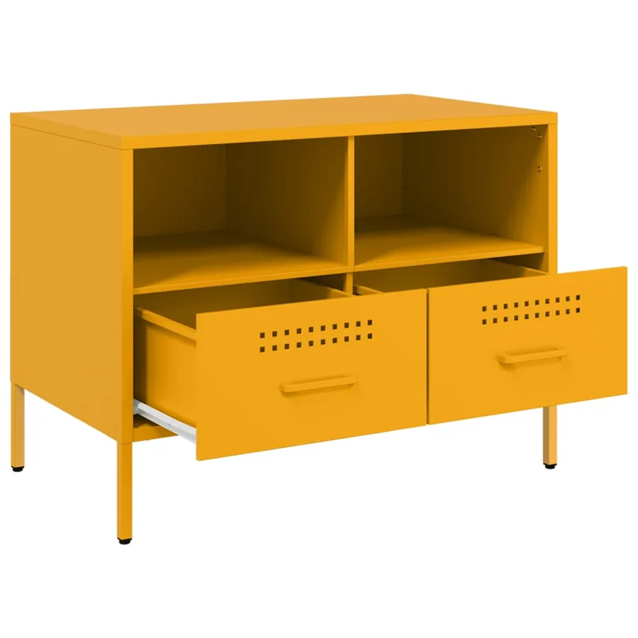 Meubles TV 2 pcs jaune moutarde 68x39x50,5 cm acier - 10