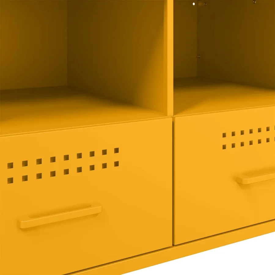 Meubles TV 2 pcs jaune moutarde 68x39x50,5 cm acier - 12