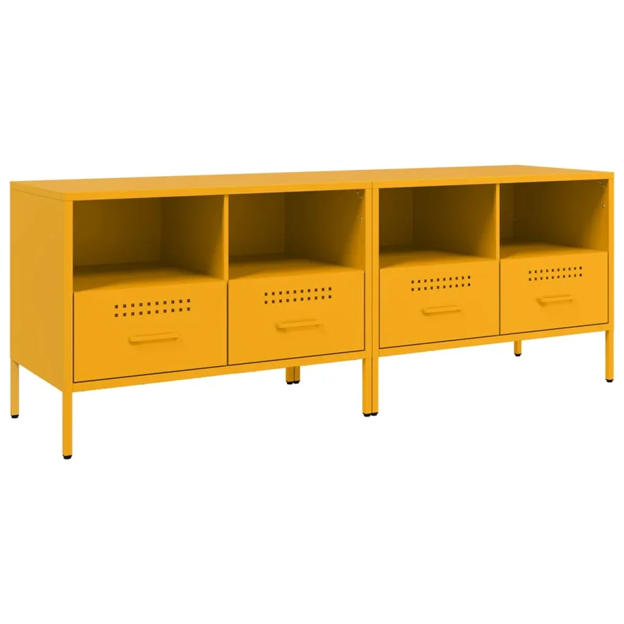 Meubles TV 2 pcs jaune moutarde 68x39x50,5 cm acier - 2