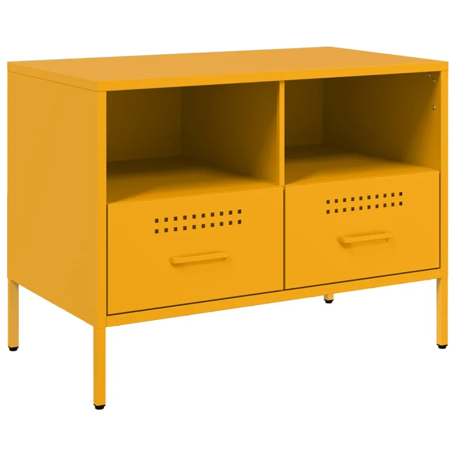 Meubles TV 2 pcs jaune moutarde 68x39x50,5 cm acier - 6
