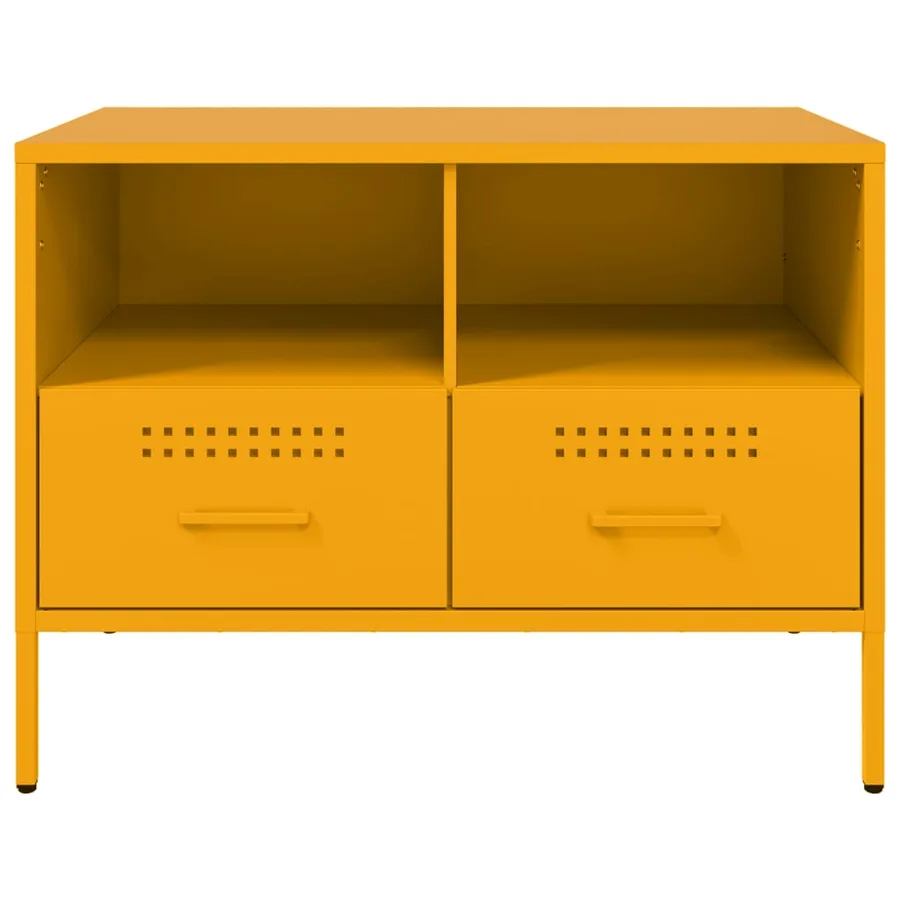 Meubles TV 2 pcs jaune moutarde 68x39x50,5 cm acier - 7