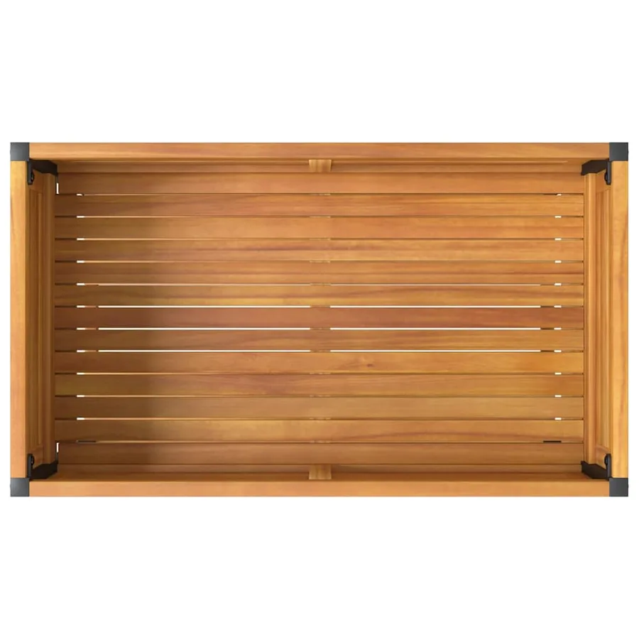 Jardinière et étagère 80x45x80 cm bois massif d'acacia et acier - 7