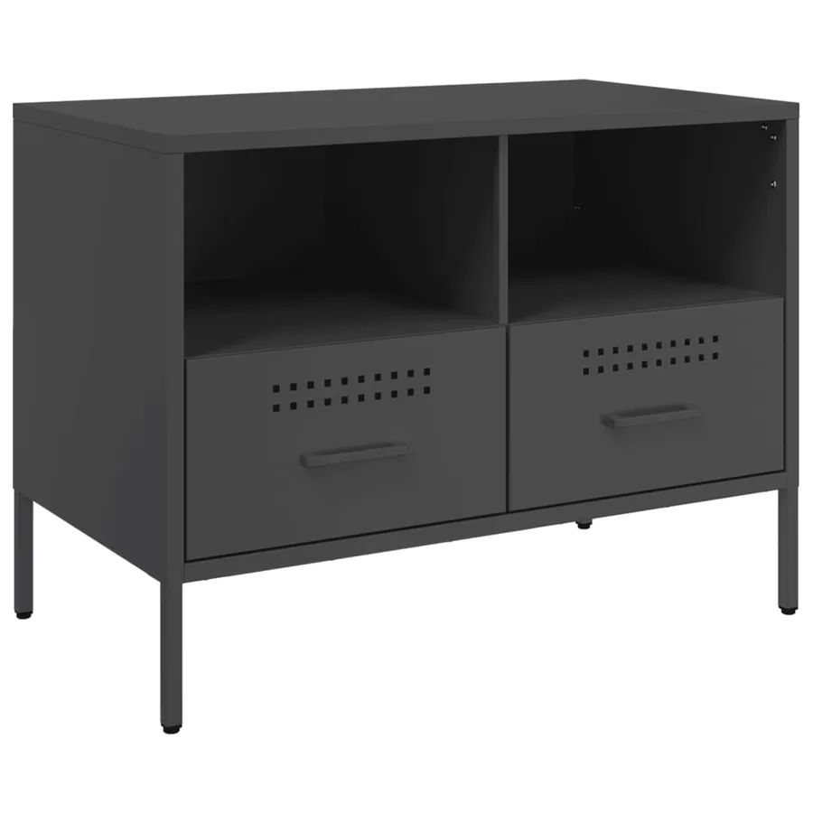 Meuble TV noir 68x39x50,5 cm acier - 2